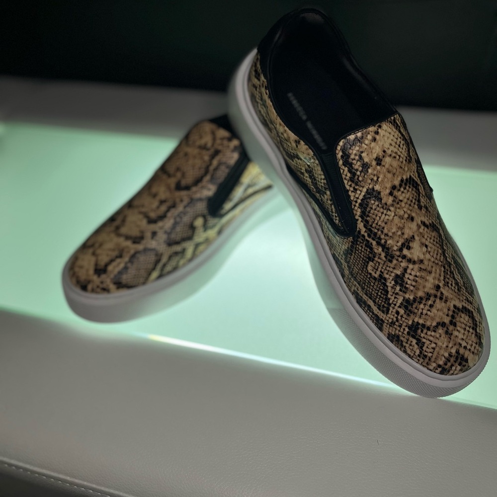 Rebecca Minkoff WOMEN'S ELIZA LEATHER SLIP-ON SNEAKERS IN PYTHON